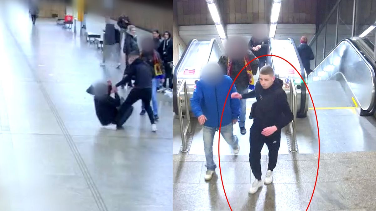 Útočník srazil muže v metru jednou ranou k zemi, pak útočil znovu